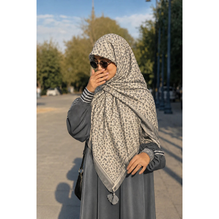 روسری نخی پاییزه منگوله دار